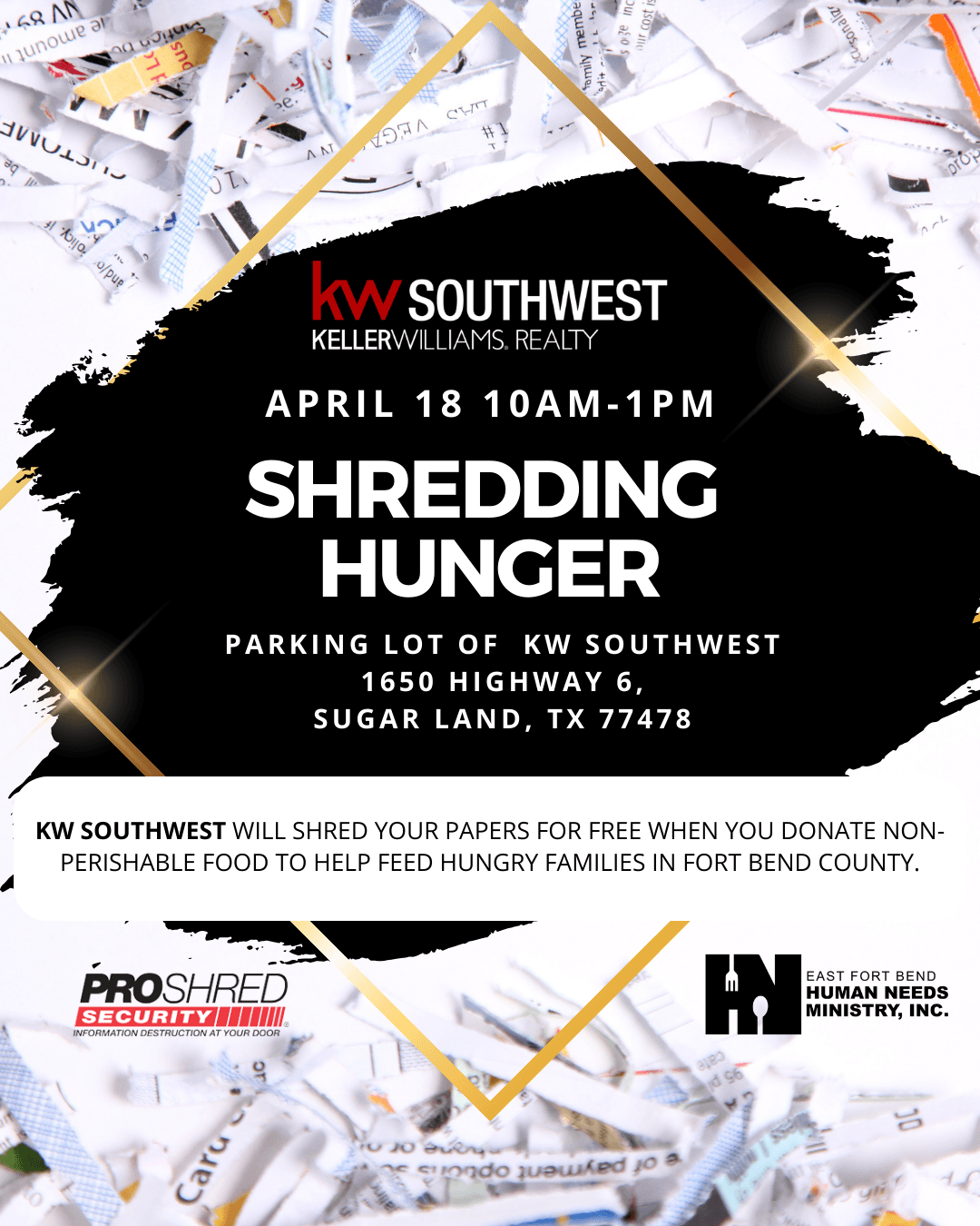 Shredding Hunger: Secure Document Shredding That Helps Feed Local Families April 18th